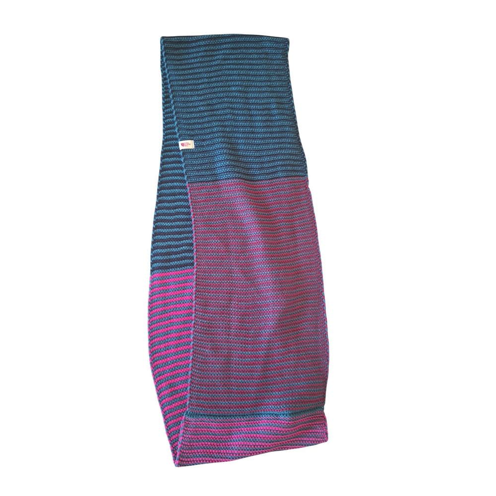 The North Face Womens Infinity Scarf Teal Magenta Blue Striped Knit Loop
